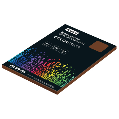 Бумага цветная Attache (коричневый интенсив), 80г, А4, 100 л