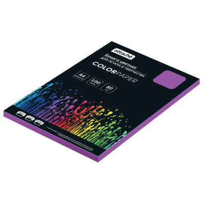 Бумага цветная Attache (лиловый интенсив), 80г, А4, 100 л