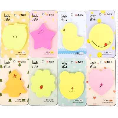 Стикеры с клеевым краем M&G, фигурные, 76х76мм, 60 л, цвет и форма в ассорт