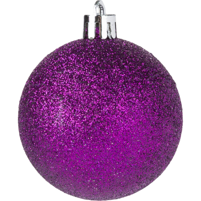 Набор шаров d-6 см,6 шт Новогодняя елка фиолетовый 1009380