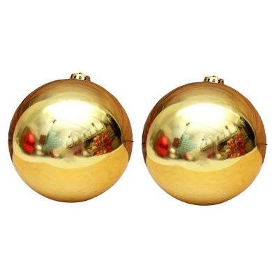 Набор шаров елочных 2шт Праздничное настроение,d 10см,d10см,золотой,НУ-0497