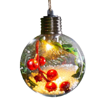 Шар елочный Ягоды,1LED,теп бел 4357252