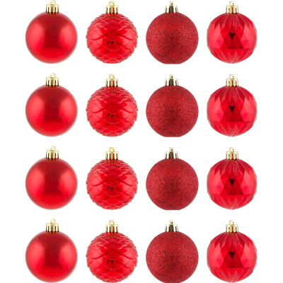 Набор шаров 6 см 16 шт, красные AC13/4437(6016)/R