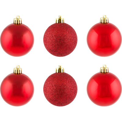 Набор шаров 8 см 6 шт, красные AR6/8006ABMG/R