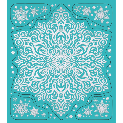 Украшение новогоднее оконное Снежная снежинка 15,5x17,5см арт.90262