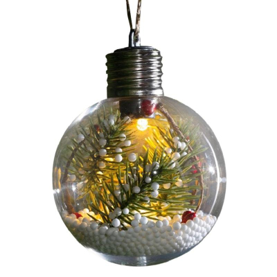 Шар елочный Ветка ели,1LED,теп бел 4357251