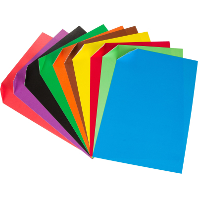 Картон цветной Комус Три богатыря 10л 10цв А4 мелован.папка