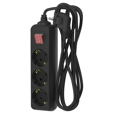 Удлинитель сетевой ФОТОН 16-53ЕS, 5м, 3 р, 16А, с выкл., с заземл., Черный