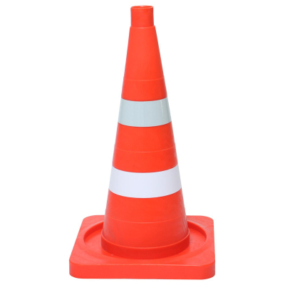 Конус сигнальный 1 белая полоса 1 с/о полос,квадрат основан 510 мм КС-2.6