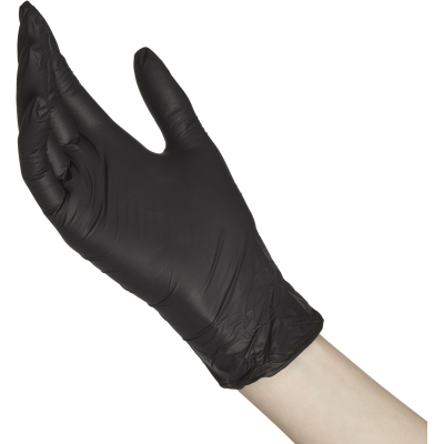 Перчатки одноразовые нитрил Libry черные, р.XL, 50 пар/уп
