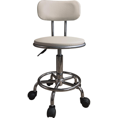 Кресло ZM_ лабораторное М106-02хром силвер2,и/к ц276 т4934слон.кость ролики