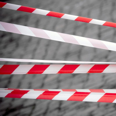 Лента оградительная красно-белая 50мм х250м, 6шт/уп