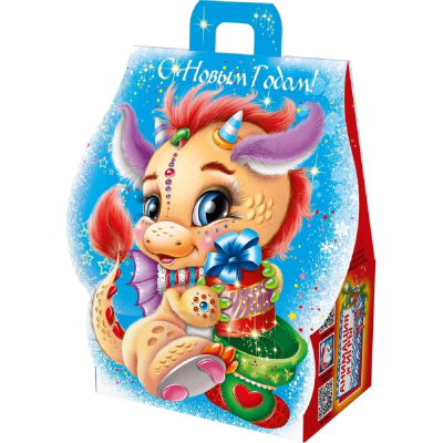 Новогодний сладкий подарок Домик дракоши 500 грамм 2023,К13