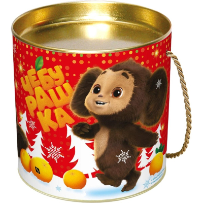 Новогодний сладкий подарок в тубе Чебурашка 300 грамм 2023