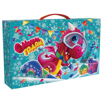 Новогодний сладкий подарок Чемоданчик Марсик, картон 1000 г