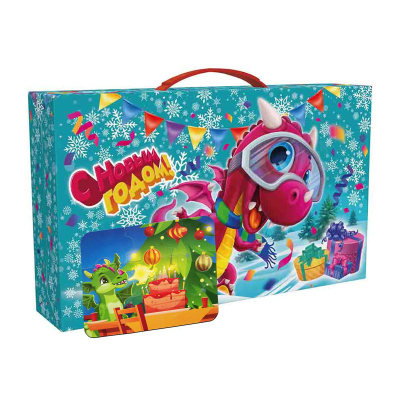 Новогодний сладкий подарок Чемоданчик Марсик, картон 1000 г
