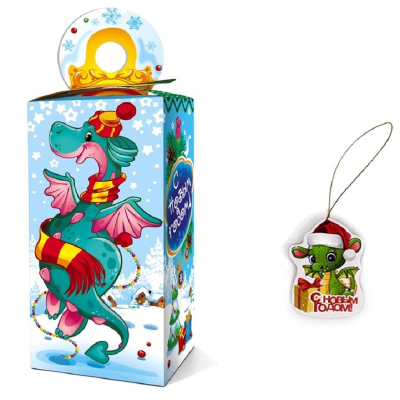 Новогодний сладкий подарок в картоне Дракошки, 500г КА-48