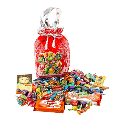 Новогодний сладкий подарок Мешочек Новогодний, 1000г, КА-19