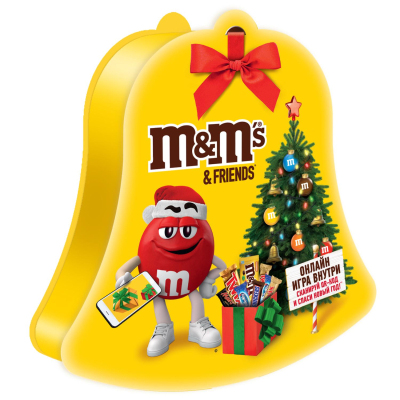 Конфеты M&M`s & Friends шоколадные колокольчик подар. набор с игрой, 168г