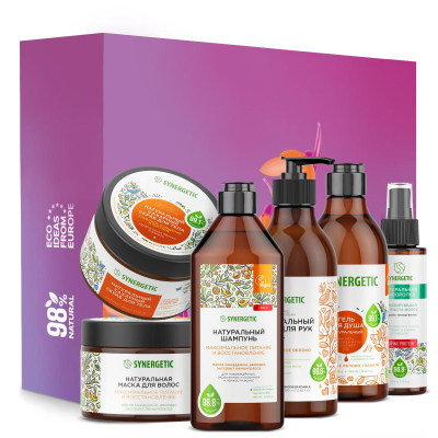 Подарочный набор Шам400м,Маск.300мл,Сывор 110м,Гель380м,Крем380м,Скраб300м