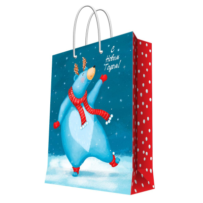 Пакет бумажный с ламинац.,шир.26 cм,140 г/м2 / 26x32,4x12,7см ,НГ,арт.90171