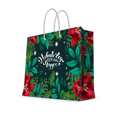 Пакет бумажный с ламинац.,шир.40,6 cм, 157 г/м2 /40,6x33x16см ,НГ,арт.89768