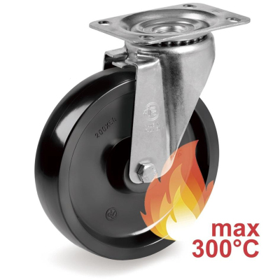 Колесо для тележки Tellure Rota 677202 поворотное,100мм,до 200кг,до 300С