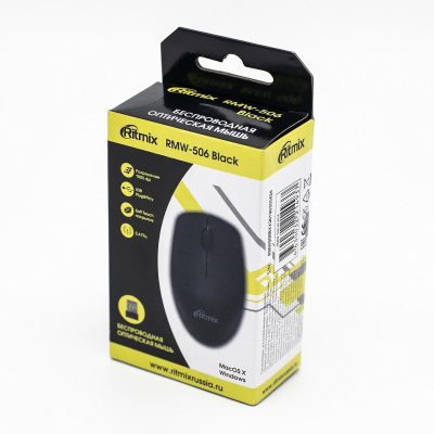 Мышь компьютерная RITMIX RMW-506 BLACK c Soft Touch 1000 dpi,3кн (80000381)