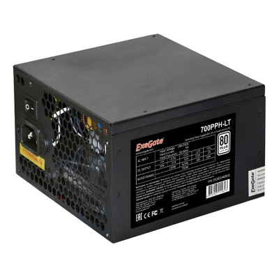 Блок питания ExeGate 700W 80+ 700PPH-LT ATX, 12cm fan, black (EX282048RUS)