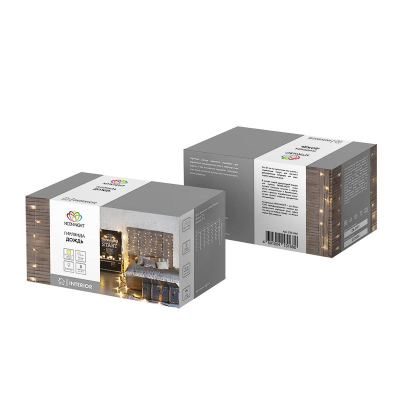 Гирлянда светодиодная Дождь 240LED, 2x3 м, МЕРЦАНИЕ, Теплый Белый 235-066