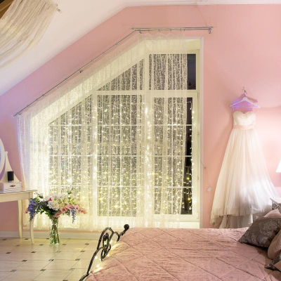 Гирлянда светодиодная Дождь 2,5x2 м, 300 LED, шарики, мерц, Теп бел 235-056