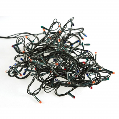 Электрогирлянда 100 л.рис 2/8ф 6.62м цв.лампы/зелен.пр в кор. Е2019