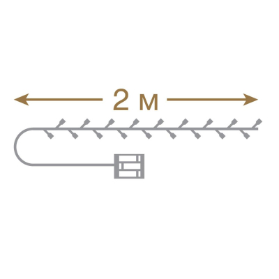 Электрогирлянда Vegas Нить 20 хол.бел РОСА,2м, на бат.(не вх),пульт 55105