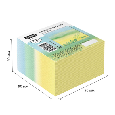 Блок для записей Attache Selection 90x90x50 Акварельная флора, зеленый