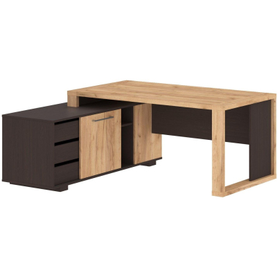 Стол ALTO руков. с тумбой ACT 1716.A(L) 1750х1600х750 Дуб Бофорд/Венг Магия