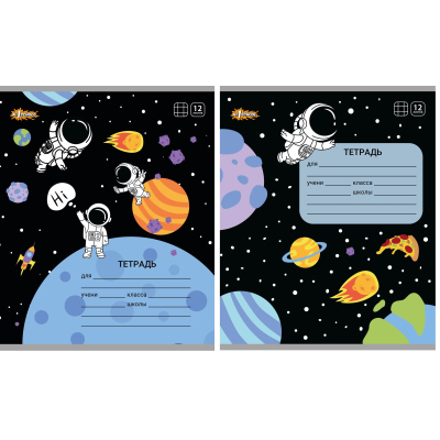 Тетрадь школьная А5 12л №1School Space time клет,скреп,ВД-лак,в асс