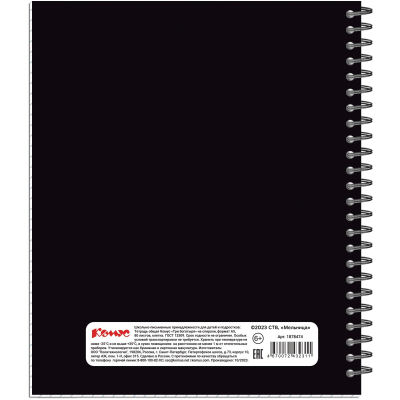 Тетрадь общая Комус Три богатыря, А5, 80л, клетка, спираль, ВБ-лак