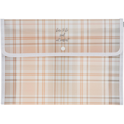 Папка-конверт на кнопке А4 Attache Selec Casual,текст кант, беж РР 400мкм