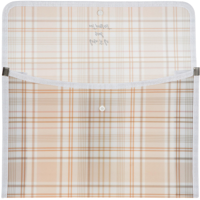 Папка-конверт на кнопке А4 Attache Selec Casual,текст кант, беж РР 400мкм