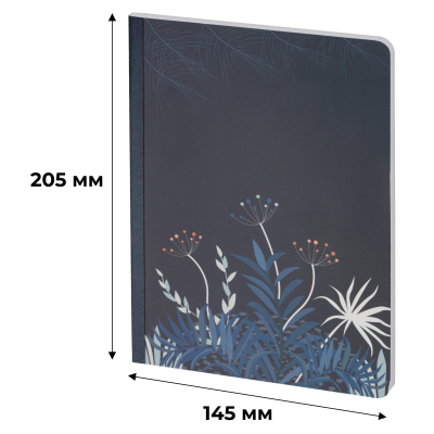 Тетрадь общая Attache Selection Navy nature Кобальт А5 80л клетка сшивка