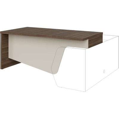 Стол IN FREGAT рук-ля прист. 129В002 оп. тумба лев ясень бакаут/сер