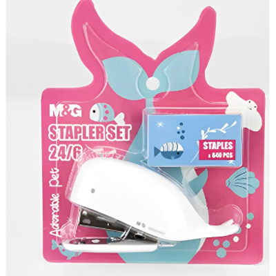 Степлер M&G Adorable Pet N24/6, до 20 л, скобы в наб, в ассорт, в блистере