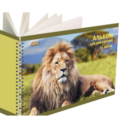 Альбом для рисования №1 School Лев 40 л. спираль А4, ВД