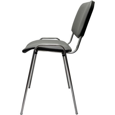 Стул КО_EChair Rio(ИЗО) искожа серая мат.тисненная 503, каркас под хром