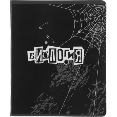 Тетрадь предметная 48л А5 клетка УФ-лак, №1 School -Панк- БИОЛОГИЯ