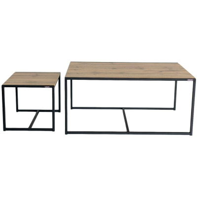 Стол журнальный TI_Attache Онега-1 1190x640x555 мет чер/ЛДСП дуб вотан