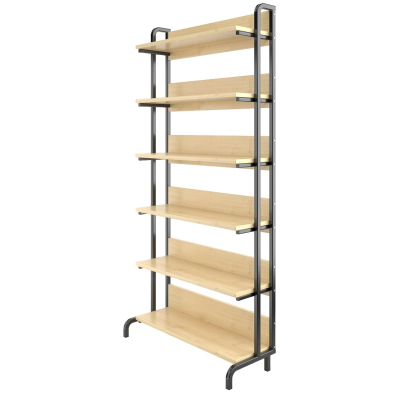 Стеллаж MET_библиотечный односторонний клен/черный