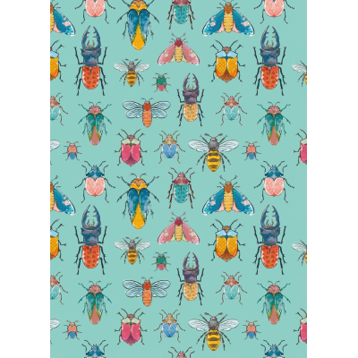 Тетрадь общая №1 School Жуки А5, 40л, клетка, сшивка, уп(2шт)блок 70 г/кв.м