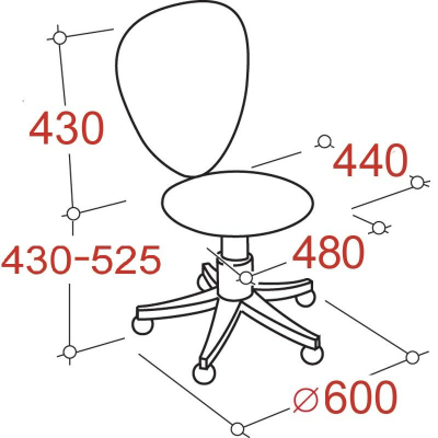 Кресло VT_Chairman 699 б/подл ткань черный пластик
