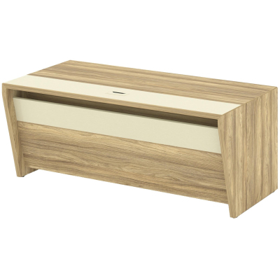 Стол Corner руководит. прямой б/тумбы COR.SR-18 Гикори песочный/Ваниль 1800